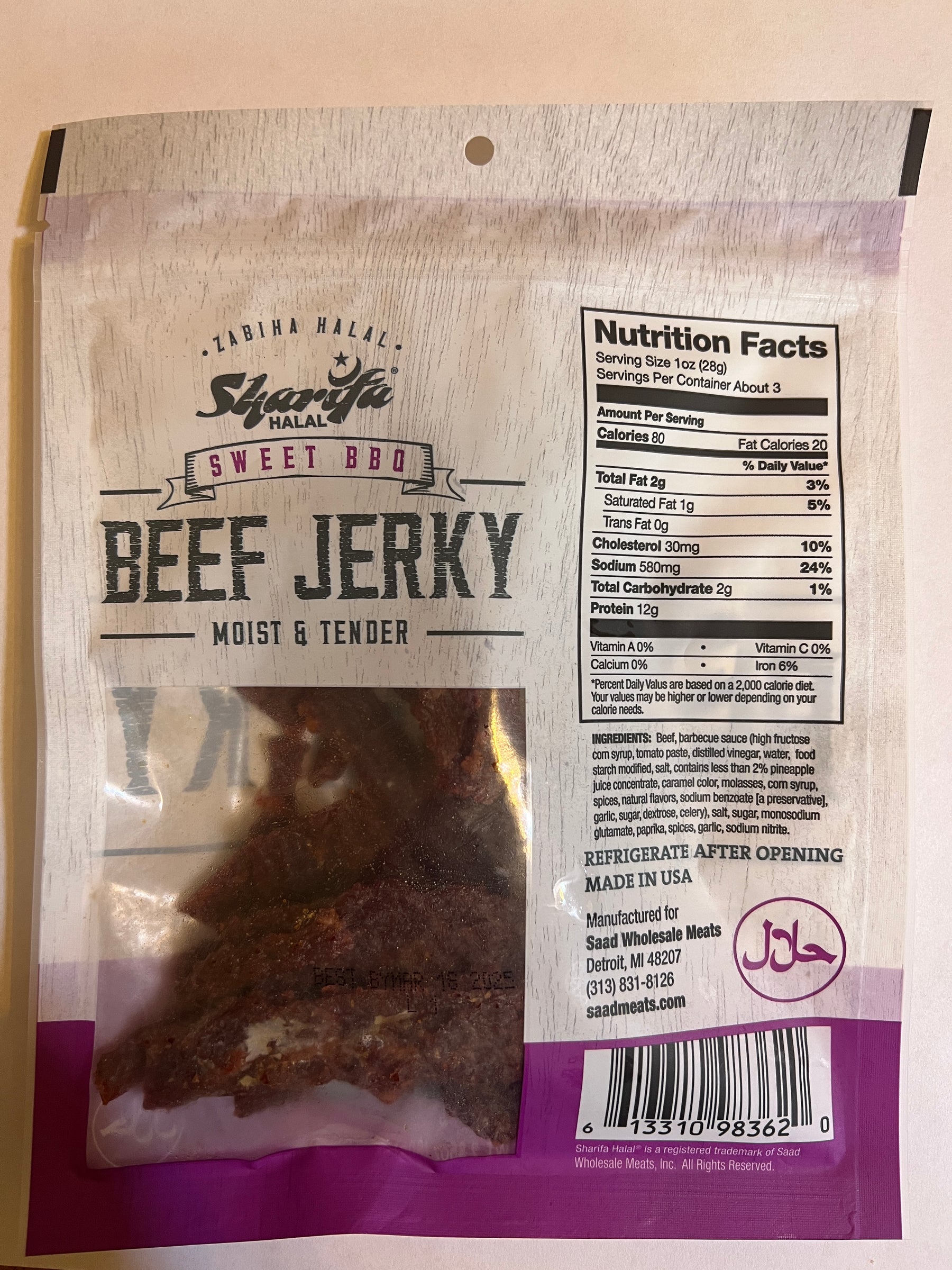 HALAL Sweet BBQ Beef Jerky(80g)