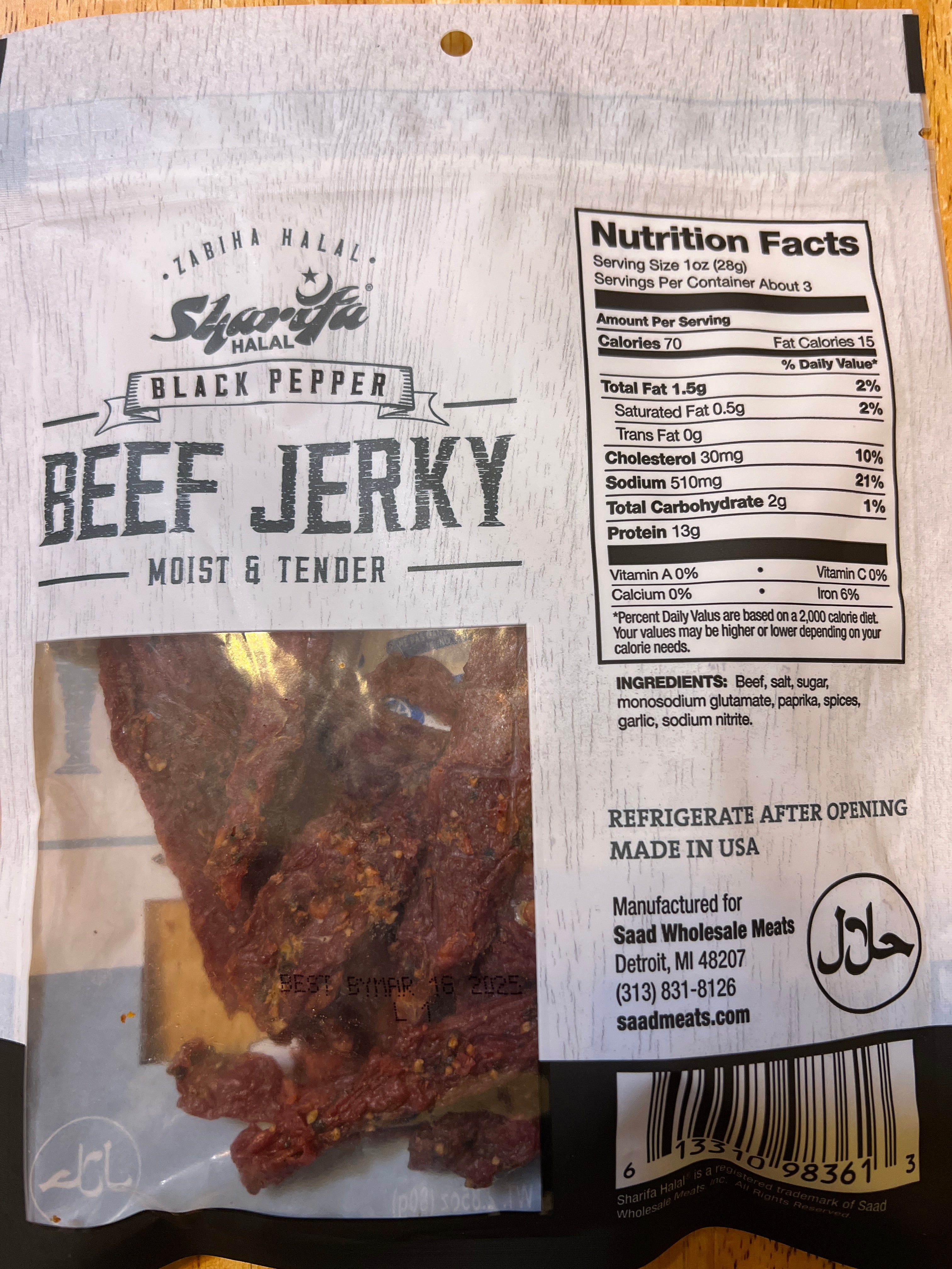 HALAL Black Pepper Beef Jerky (80g)