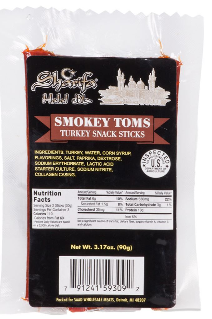 HALAL Smokey Toms Turkey Snack Sticks-90g